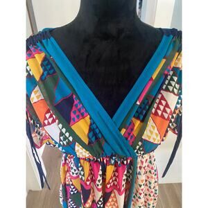 ANTHROPOLOGIE /MAEVE GEO PRINT MULTI COLOR , FEMININE,WOMAN’S SUNDRESS SZ-0 NWOT